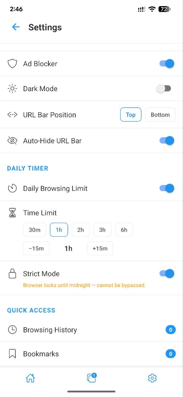 Daily timer settings